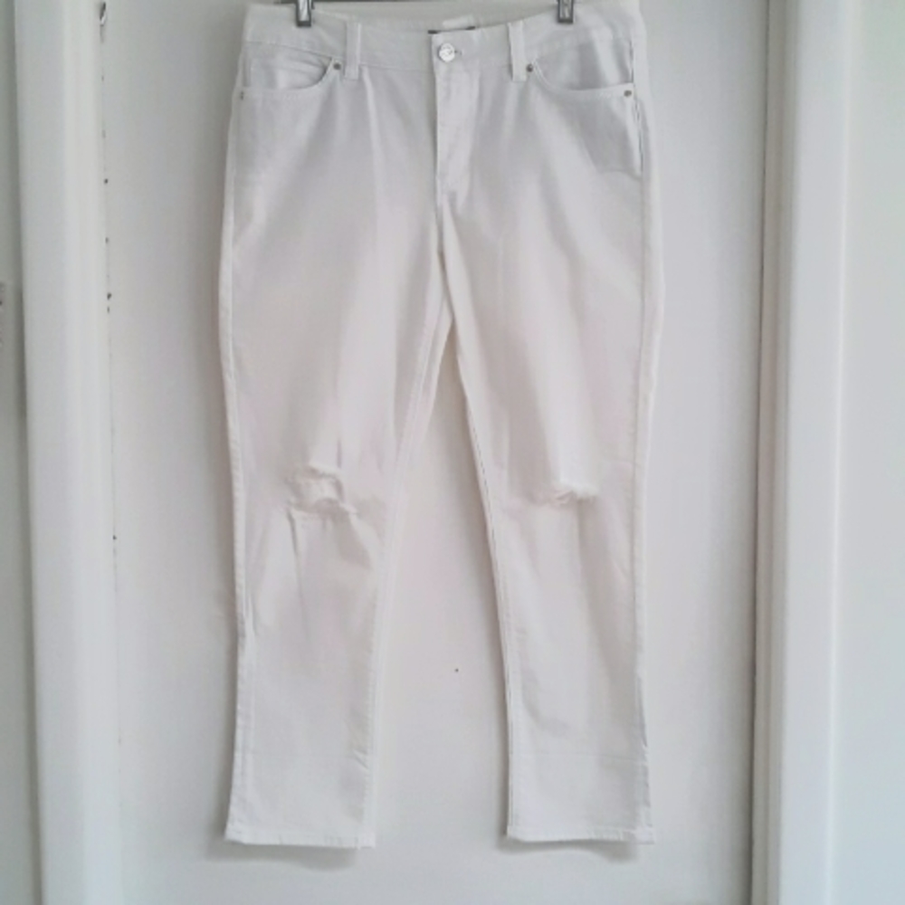 White House Black Market "Blanc" White Jeans Size 10